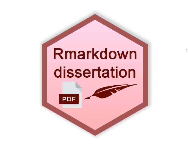 Write your dissertation in Rmarkdown hex logo