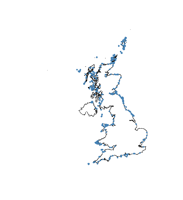 Map of UK species around coast