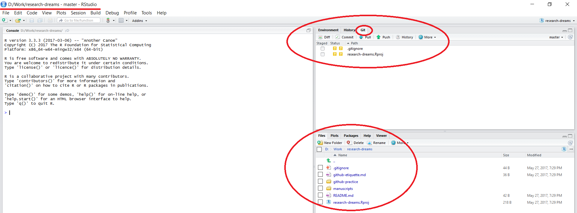 RStudio Git tab GUI layout screenshot