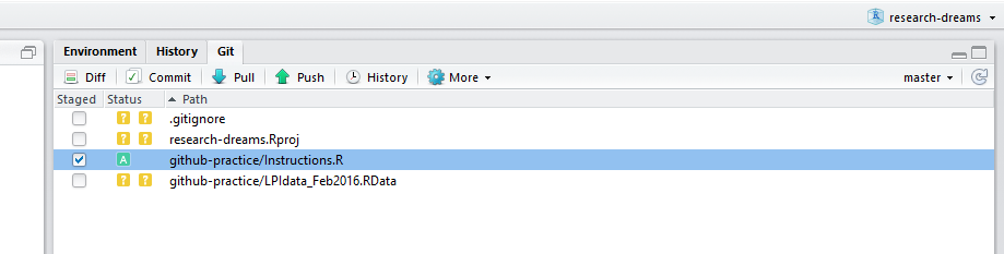 RStudio Git stage file
