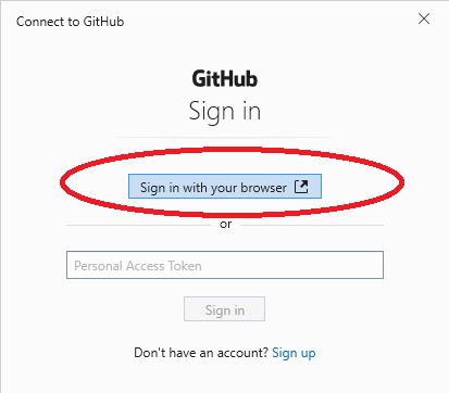 connect to github browser screenshot