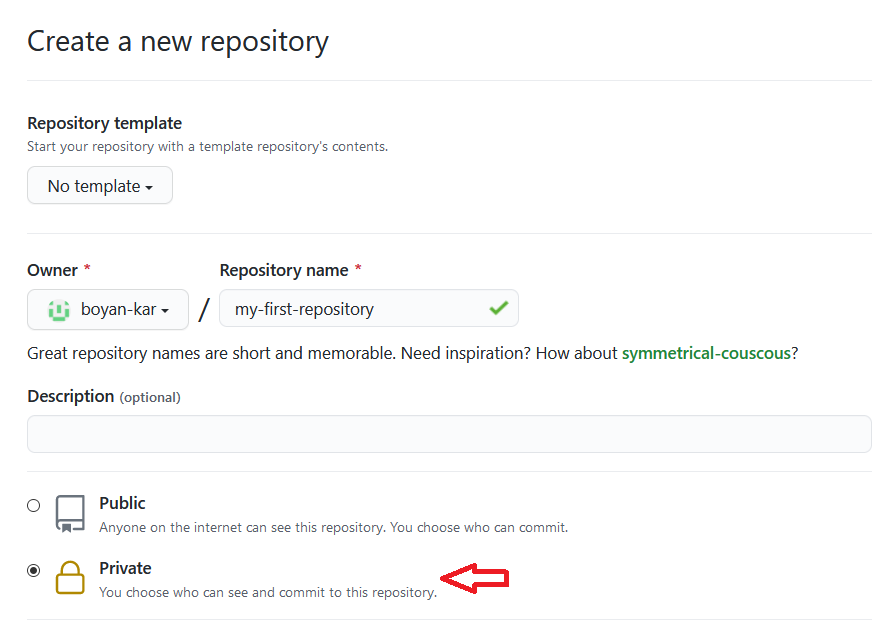 Github create new repository