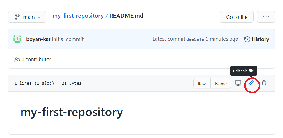 Github edit file screenshot