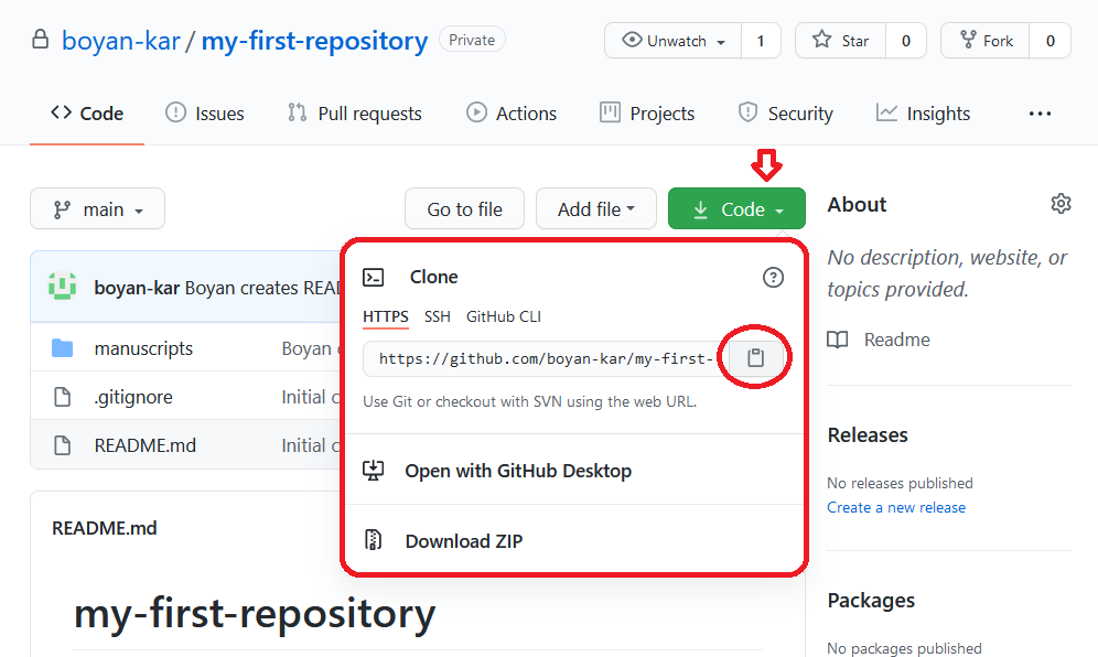 Github clone repository screenshot